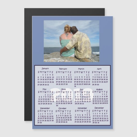 2019フォトミニパーソナライズされたマグネットカレンダー (正面/裏面)