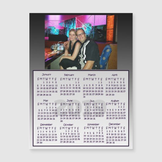 2019フォトミニパーソナライズされたマグネットカレンダー (正面)