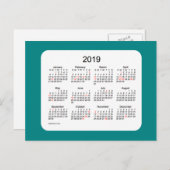 2019ホリデーカレンダーbyヤンツティール（緑がかった色）はがき シーズンポストカード (正面/裏面)