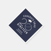 2019モダン年おめでとうのクラスGrad Navy Blue スタンダードカクテルナプキン (角)