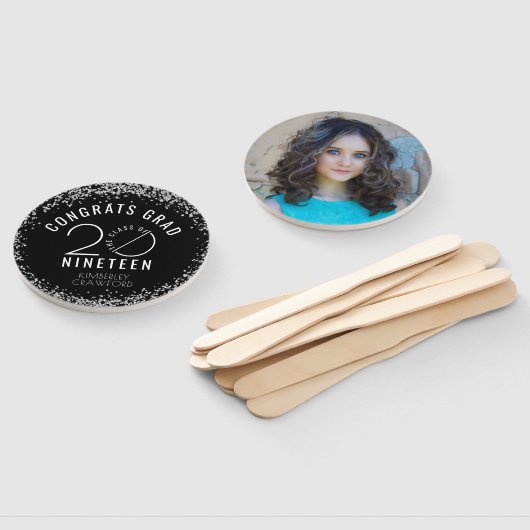 2019モダン年のクラスおめでとうGRAD Photo Black ハンドファン (組立なし)