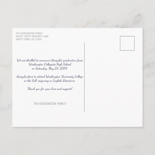 2019モダン年の卒業クラス4写真 ポストカード (裏面)