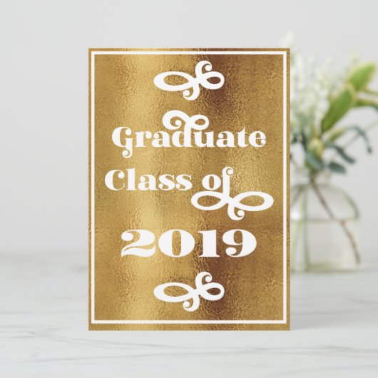 2019レトロの卒業生のパーティーの大学院のクラス 招待状 (スタンド正面)