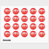 2019中国の年の新年 ラウンドシール (シート)