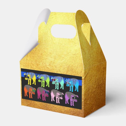 2019中国の年の豚の新ポップ・アートの年金ゴールド特典ボックス フェイバーボックス (正面サイド)