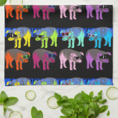 2019中国の年ぶた新年ポップ・アートのVキッチンタオル キッチンタオル (折り畳み)