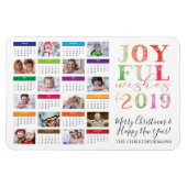 2019予定表フォトコラージュ編集可能あいさつ文 マグネット (横)