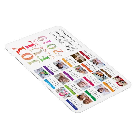 2019予定表フォトコラージュ編集可能あいさつ文 マグネット (右側)