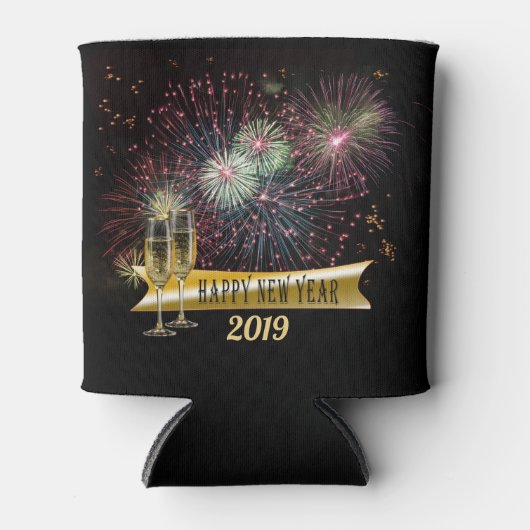 2019年おめでとう花火 缶クーラー (正面)