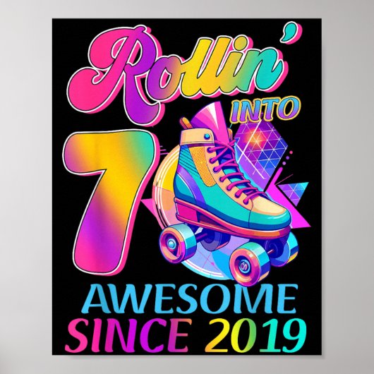 2019年からすごい7歳の誕生日 ホッケーのテーマ 1 ポスター (正面)