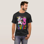 2019年から3年連続最高のダッキングユニコーン3歳の誕生日 Tシャツ (正面フル)