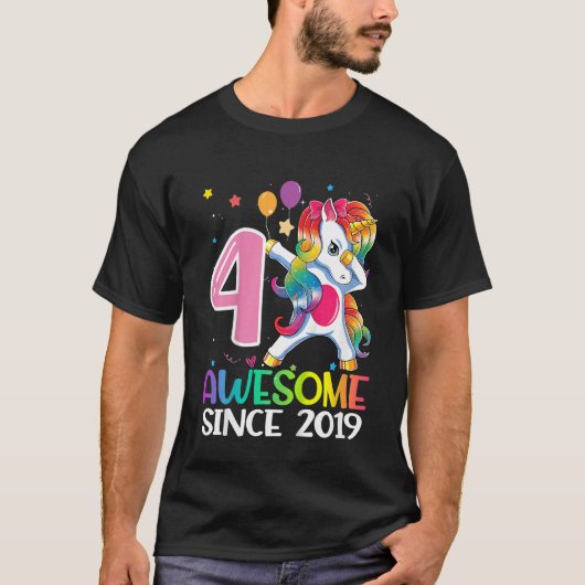 2019年から4歳素晴らしの子供たちユニコール Tシャツ (正面)