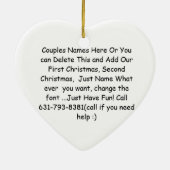 2019年かわいい雪だるまと初めてのクリスマスを結ぶ セラミックオーナメント (裏面)