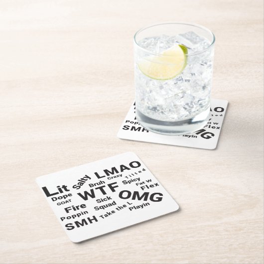 2019年のスラング10代のことわざとトーク スクエアペーパーコースター (インサイチュ)