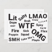 2019年のスラング10代のことわざとトーク ポストカード (正面/裏面)