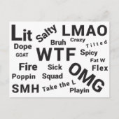 2019年のスラング10代のことわざとトーク ポストカード (正面)