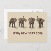 2019年のハッピーニューイヤー シーズンポストカード (正面/裏面)