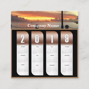 2019年のパーソナライズな写真のカレンダー スクエア名刺