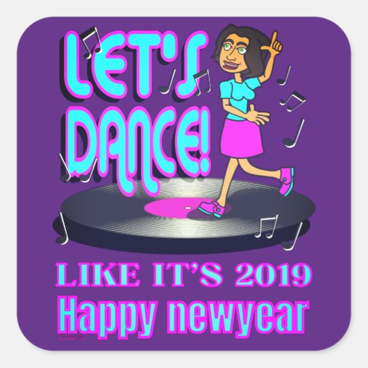 2019年のパーティーは22歳のおもしろい新年を迎えよう スクエアシール (正面)