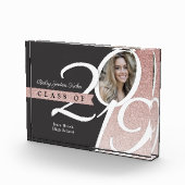 2019年の卒業のばら色の金ゴールドのグリッターのクラス フォトブロック (右)