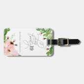 2019年の水彩画の花柄の卒業生のクラス ラゲッジタグ (正面横)