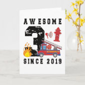 2019年の3回目の誕生日贈生まれ与消防士 カード (黄色い花)