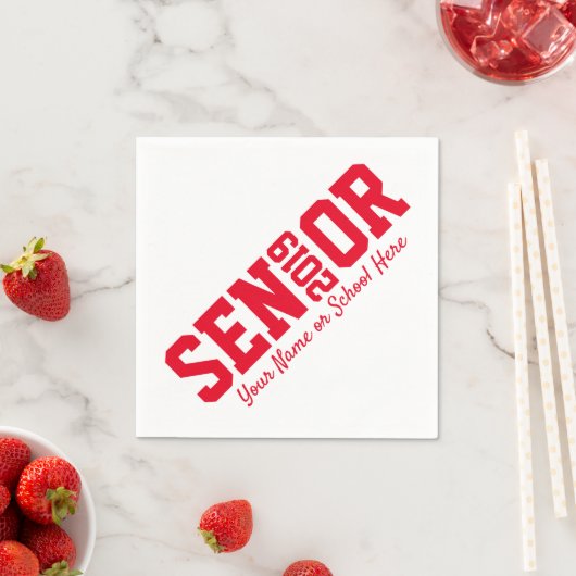 2019年のBlock Letterシニア卒業クラス スタンダードカクテルナプキン (インサイチュ)