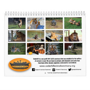 2019年のCedarhillの動物の聖域のカレンダー カレンダー