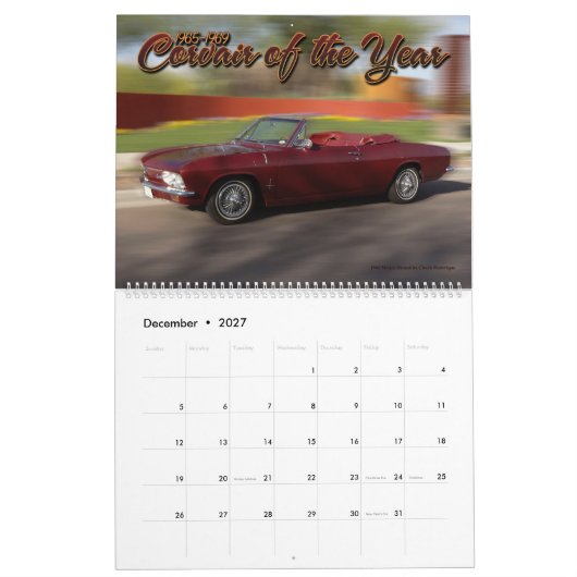 2019年のCorvairForum Corvairのカレンダー カレンダー (12月 2027)