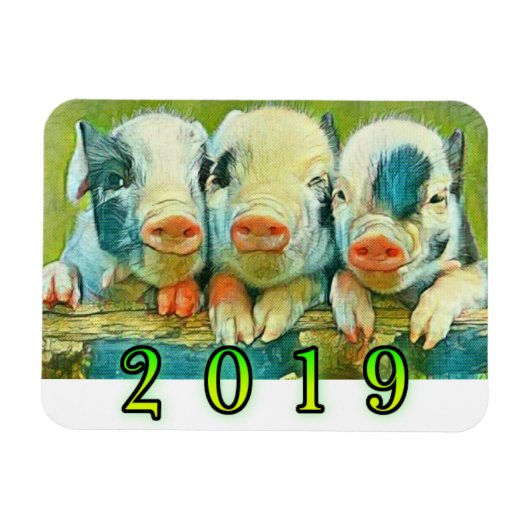 2019年ぶた マグネット (横)
