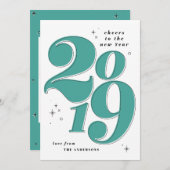 2019年を祝おう - 複数の写真で シーズンカード (正面/裏面)