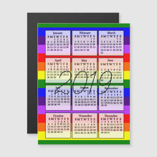 2019年カレンダーマグネット虹の背景 マグネット招待状