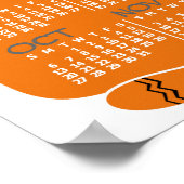 2019年カレンダーミッドセンチュリーオレンジキャット ポスター (角)