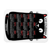 2019年カレンダーミッドセンチュリー黒猫 マグネット (横)