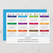 2019年カレンダー会社名/あいさつ シーズンカード (正面/裏面)