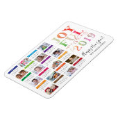 2019年カレンダー写真コラージュ新年おめでとう マグネット (左側)