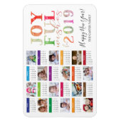 2019年カレンダー写真コラージュ新年おめでとう マグネット (縦)