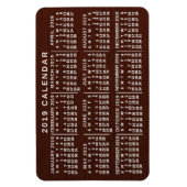 2019年カレンダー茶色い木目シンプル粒度 マグネット (縦)