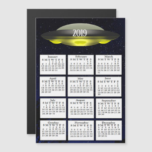 2019年カレンダー・マグネットUFOと星 マグネット招待状