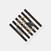 2019年クラスモダン卒業ストライプ スタンダードカクテルナプキン (角)