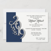 2019年クラス写真卒業ブルーシルバー 招待状 (裏面)