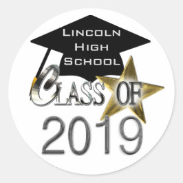 2019年クラス卒業シール ラウンドシール