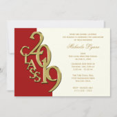 2019年クラス金ゴールド赤アイボリー 招待状 (正面)