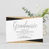 2019年クラス | フェイク金ゴールドグリッター 招待状 (スタンド正面)