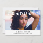 2019年グラッドアナウンスフォトカード – シャドーレター 招待状 (正面)