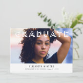 2019年グラッドアナウンスフォトカード – シャドーレター 招待状 (スタンド正面)