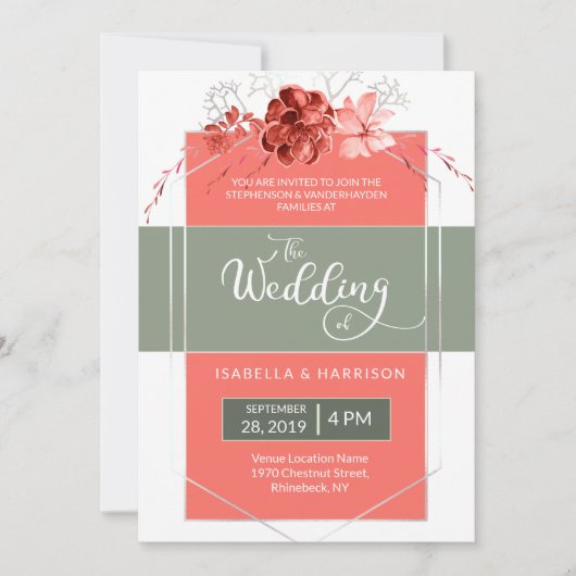 2019年サンゴ聖人モダンフローラ幾何結婚学 招待状 (正面)