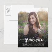 2019年タイポグラフィ写真卒業 案内ポストカード (正面/裏面)