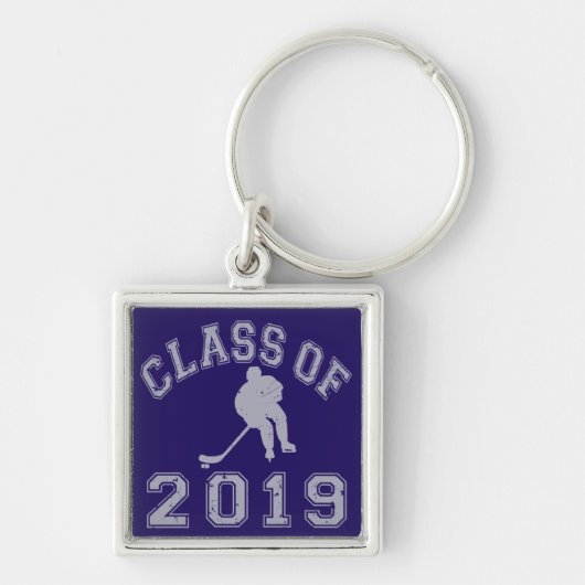 2019年ホッケーのクラス-灰色2の キーホルダー (正面)