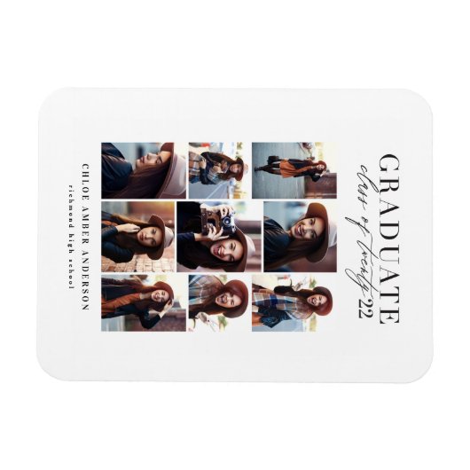 2019年モダン写真卒業発表のクラス マグネット (横)